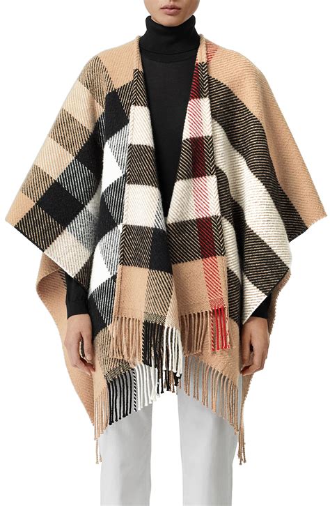 burberry check cashmere cape.